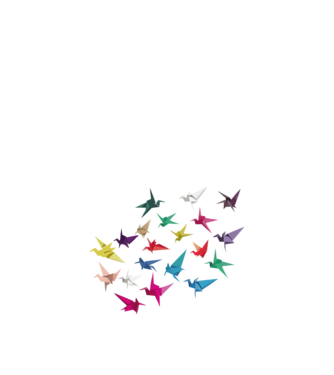 Origami madarak minta fekete pólón