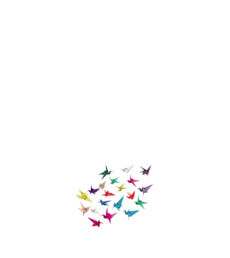 Origami madarak minta sötétkék pólón
