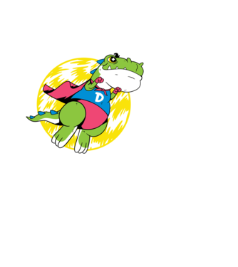 Szuper dínó minta fehér pólón