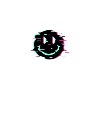 Neon smiley minta fehér pólón