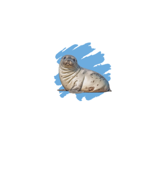 Fóka minta fehér pólón