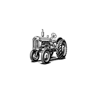 Retro traktor minta fehér/piros pólón