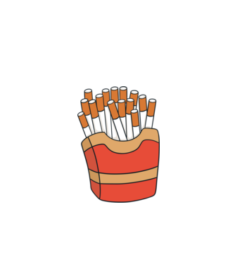 Cigaretta minta fehér pólón