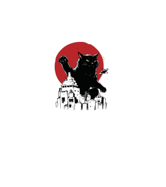 Catzilla minta fehér pólón