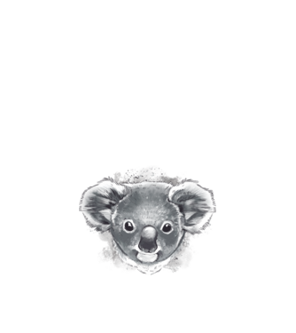 Koala minta fekete pólón