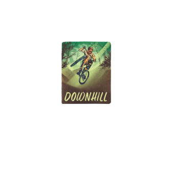 Downhill bringás minta fehér pólón