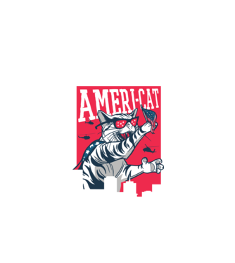Amerikai macska minta türkiz pólón