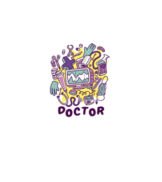 Doktor minta fehér pólón