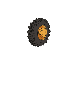 Traktor kerék minta fehér pólón