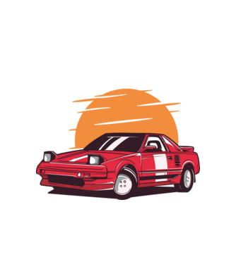 Toyota MR 2 minta fehér pólón