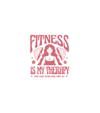 Fitness is my therapy minta fehér pólón
