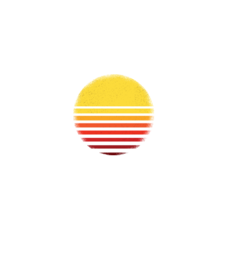 Retro naplemente minta fehér pólón