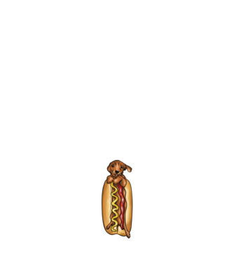 Hot dog minta fehér pólón