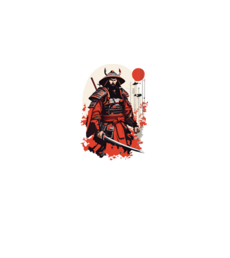 Japán ronin minta világos rózsaszín pólón