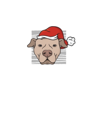 Karácsonyi pitbull minta fehér pólón