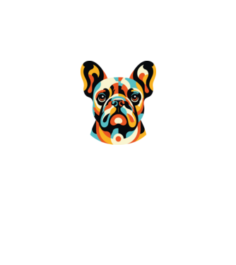 Francia bulldog minta fehér pólón