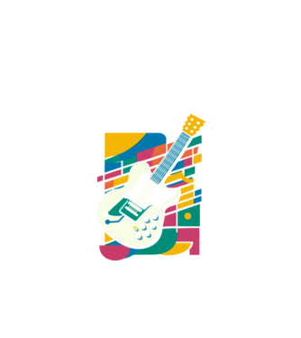Elektromos gitár minta fekete pólón