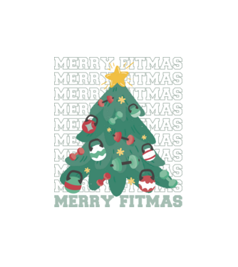 Merry Fitmas minta fehér pólón