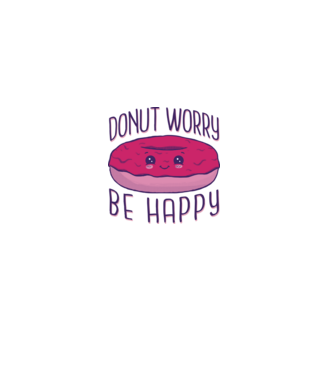 Donut worry minta fehér pólón