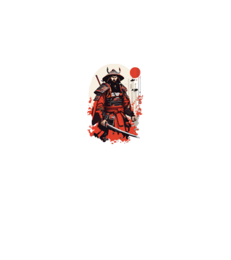 Japán ronin minta királykék pólón