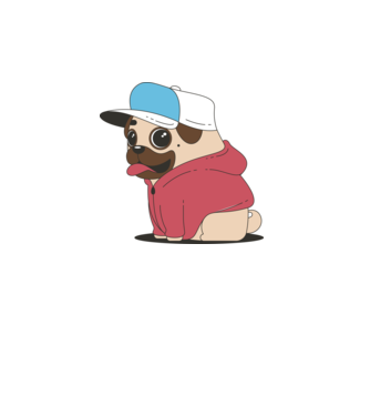 Mopsz ruhában minta fehér pólón