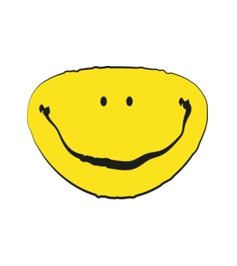 Szétfolyt smiley minta fehér pólón