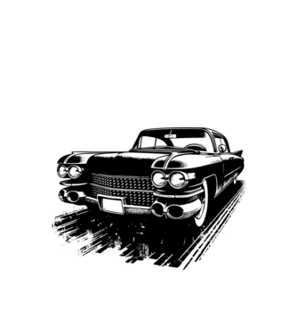Cadillac vintage autó minta fehér pólón
