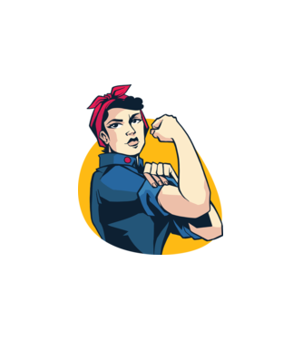 Women power minta fehér pólón