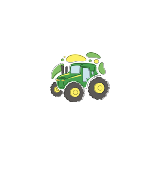 Traktor minta fehér pólón