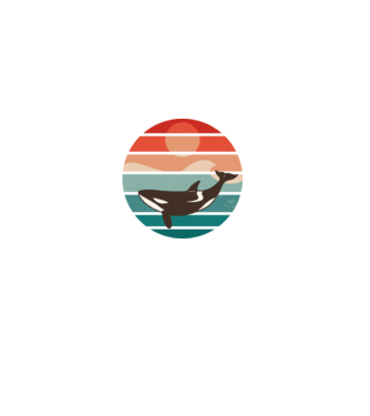 Kardszárnyú delfin minta fekete pólón
