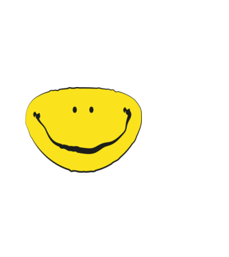 Szétfolyt smiley minta világoskék pólón