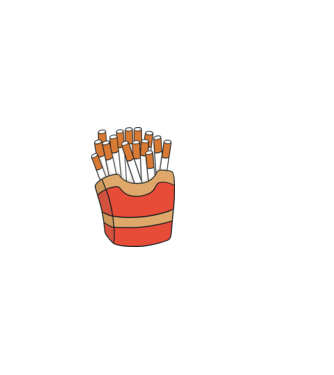 Cigaretta minta világos rózsaszín pólón