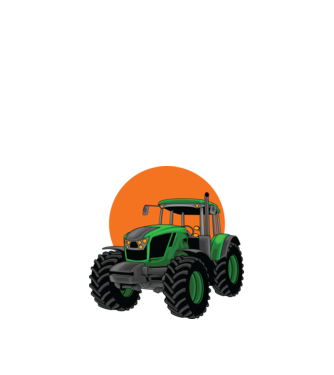 Traktor minta fehér pólón