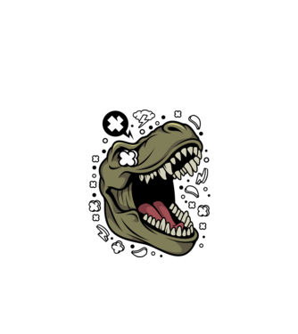 T-rex minta almazöld pólón