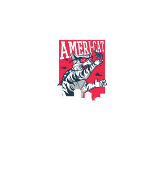 Amerikai macska minta királykék pólón