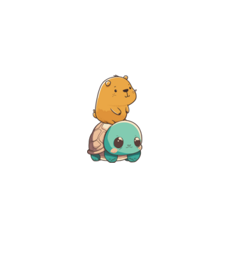 Capybara teknős háton minta fehér pólón
