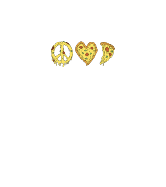 Peace, love, pizza minta sötétszürke pólón