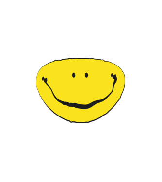 Szétfolyt smiley minta fehér pólón