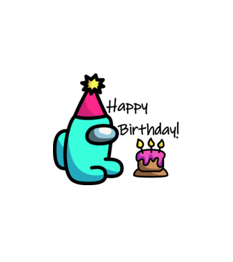 Happy Birthday - Among us minta fehér pólón