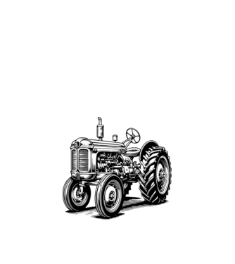 Retro traktor minta fehér pólón