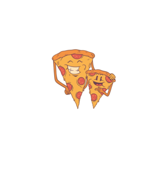 Pizza család minta farmerkék pólón