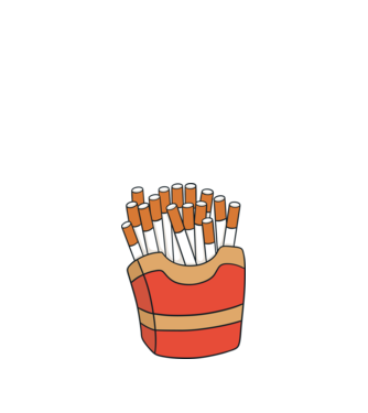 Cigaretta minta fehér pólón