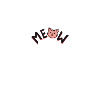 Meow minta fehér pólón