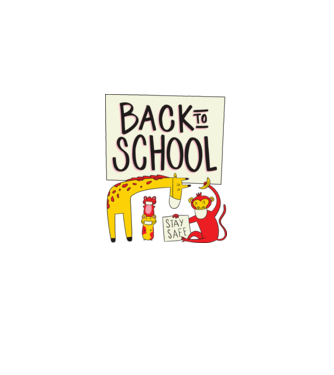 Back to school minta világoskék pólón