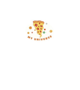 Pizza univerzum minta fekete pólón
