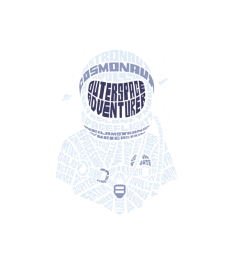 Űrhajós minta fehér pólón