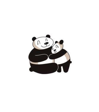 Panda család minta sötétkék pólón