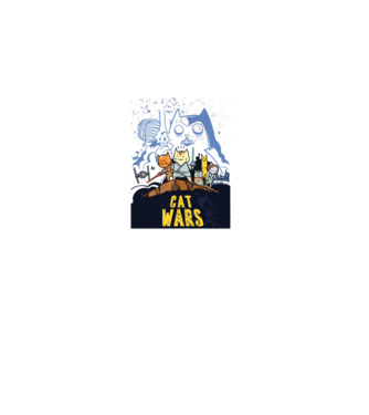 CatWars minta fehér pólón