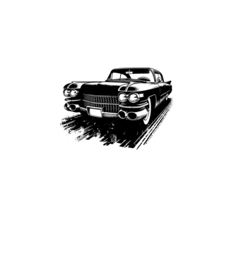 Cadillac vintage autó minta fehér pólón