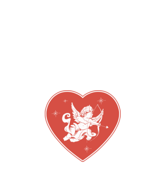 Cupido szívben minta fehér pólón